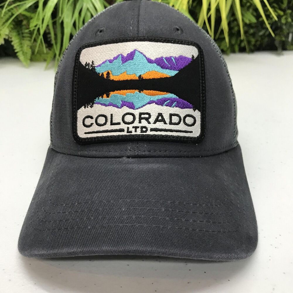 Colorado Limited Hat Cap Snap Back Gray Black Trucker Mesh Patch Mountain Mens